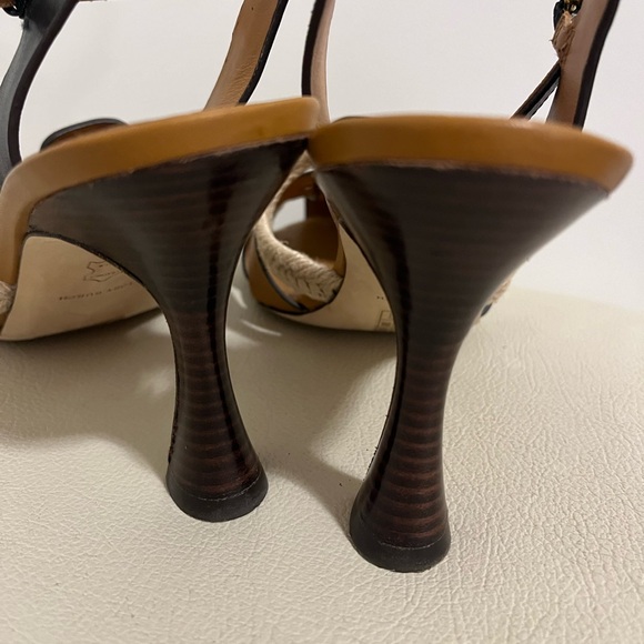 Tory Burch Fisherman Color-block Leather Heel Sandal Women’s Size 9 - Picture 8 of 11